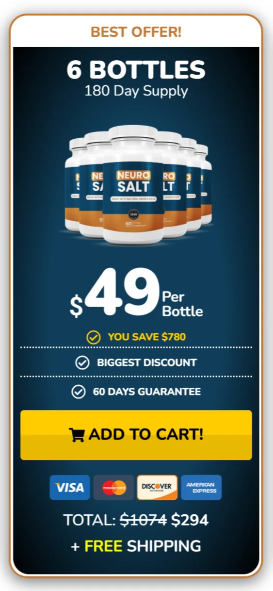 NeuroSalt™ 6 bottles pricing